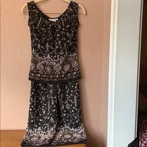 Black & White skirt and blouse.